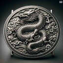 ドラゴン バックル ヘッド ベルトバックル エンブレム 長方形 シルバー 龍 立体的 彫刻 耐久性 スムーズ メンズ ギフト 辰年 シンボル 縁起 護身 アンテ...