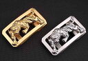 バックル ヘッド 虎 ベルトバックル エンブレム 長方形 四角 ゴールド シルバー タイガー ベルトセット 光沢 立体的 メンズ ギフト 寅年 シンボル 縁起 ...