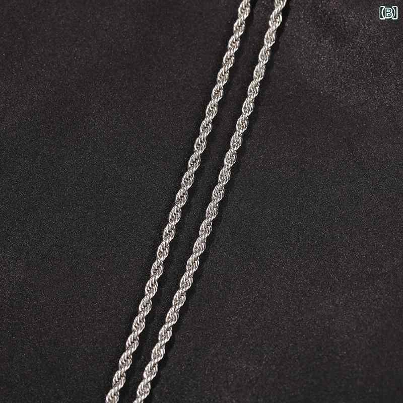 Hanbok Homeのネックレス ストリート おしゃれ メンズ ヒップホップ チェーン 光沢 カジュアル 万能 アクセサリー チタン 色褪せにくい シンプル ツイストチェーン 鎖骨 チェーン｜アングル2