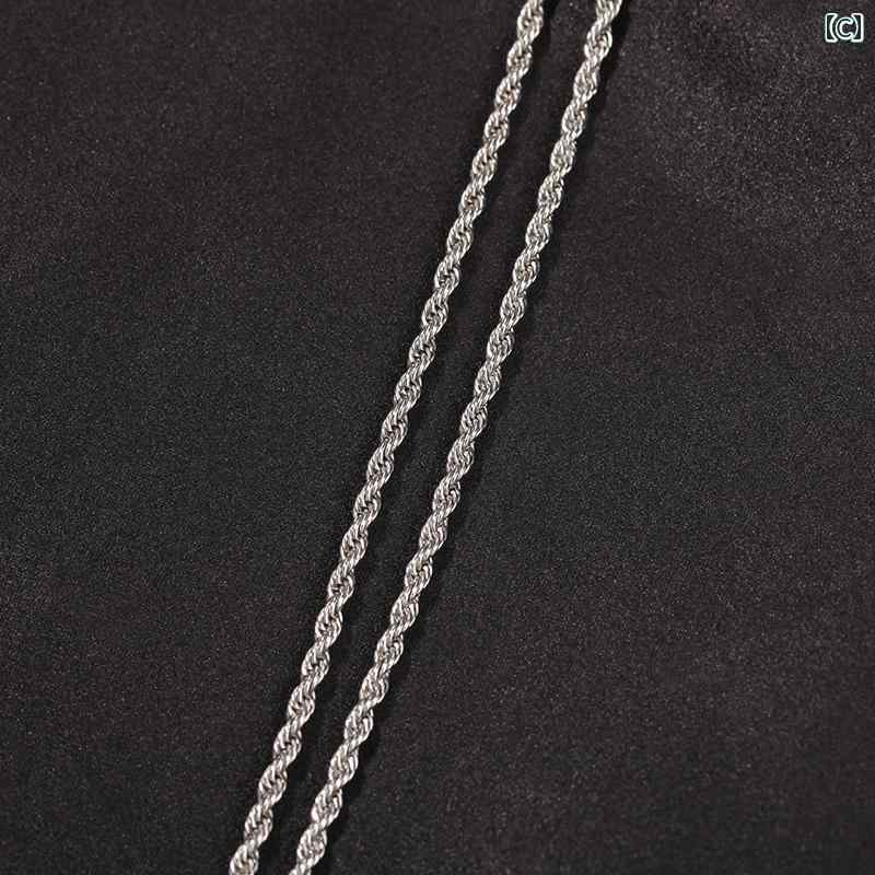 Hanbok Homeのネックレス ストリート おしゃれ メンズ ヒップホップ チェーン 光沢 カジュアル 万能 アクセサリー チタン 色褪せにくい シンプル ツイストチェーン 鎖骨 チェーン｜アングル3