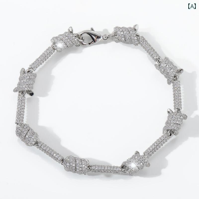 ネックレス ストリート おしゃれ アメリカ ワイヤーチェーン キラキラ 両面 マイクロ舗装 ジルコニア ..