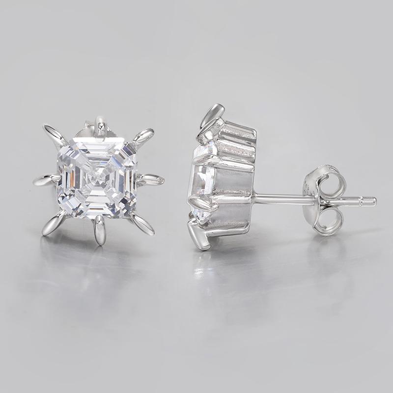 楽天Hanbok Homeピアス S925 シルバー アクセサリー スクエア メンズ ファッション レディース ユニセックス ヒップホップ ストリート ラインストーン ジルコニア エレガント おしゃれ キラキラ ギフト