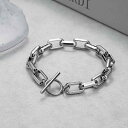 ブレスレット チタン メンズ レディース 太め チェーン ワンポイント チェーン ファッション アクセント アクセサリー B系 ストリート