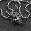 ペンダント ネックレス レトロ 般若 装飾 ヒップホップ ゴーストマスク メンズ レディース ファッション アクセサリー チェーン スカル チタン鋼 カジュアル ヒップホップ ロック 個性的 ユニーク