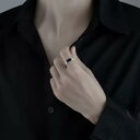 リング 指輪 ユニセックス アクセサリー レトロ ジュエリー シルバー おしゃれ ストリート ファッションアイテム 調節可能 メンズ レディース