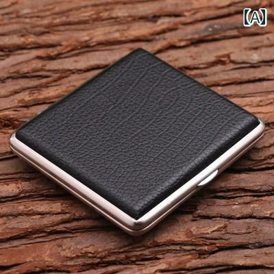 タバコケース レザー ユニセックス コンパクト ポータブル 安心 安全 シガーレットボックス アウトドア 携帯用 革 メンズ レディース