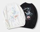 スウェットシャツ 鳳凰 トレーナー ユニセックス カジュアル ラウンドネック アニマル 秋冬 綿 プルオーバー 刺繍 アウトドア メンズ レディース トップス ...