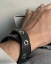 ブレスレット リストバンド スタッズ付き メンズ レディース バングル チョーカー アクセサリー カップル レザー パンク ロック クール ダンス クラブ カジュアル ファッション小物