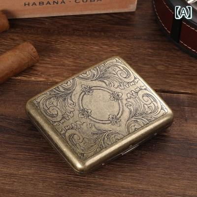 タバコケース ユニセックス 持ち運び 安心 安全 ポータブル コンパクト 携帯用 シガーレットボックス メンズ レディース トラベル 高級感 銅