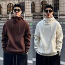 パーカー メンズ レディース スウェットシャツ ハイネック フード付き フリース 裏起毛 秋冬 厚手 アメカジ ストリート系 ヒップホップ カジュアル レジャー アウトドア 休日 タウンユース