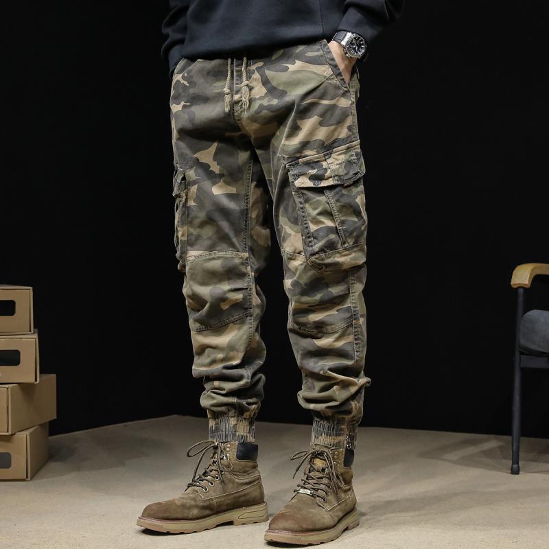 ミリタリーパンツ メンズ ズボン カモフラージュ 迷彩 カジュアル カーゴ 作業着 マルチポケット 春秋 ..