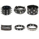 ブレスレット パンク ロック リストバンド メンズ レディース バングル アクセサリー Y2K 合皮 スタッズ ビジュアル系 ヒップホップ サブカル クール ダンス クラブ カジュアル ファッション小物