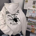 パーカー ゆったり メンズ レディース スウェットシャツ スパイダー ストリート系 ヒップホップ フード付き 秋冬 フリース 裏起毛 厚手 カジュアル レジャー アウトドア 休日 タウンユース デイリーユース