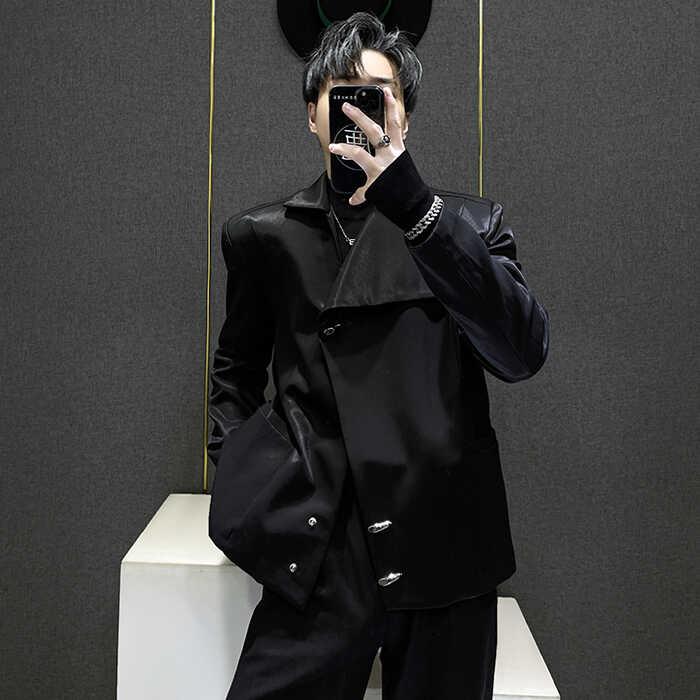 ジャケット ダーク スタイル レトロ スタンドカラー メンズ ステージ 衣装 春秋冬 アウター カジュアル モダン 個性的 スタイリッシュ ストリート 長袖
