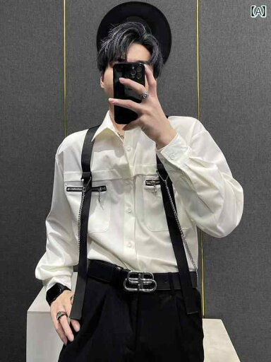 シャツ トップス メンズ カジュアル スタイリッシュ 長袖 ユニセックス モード オーバーサイズ 韓国 ジッパー シャツ トップス メンズ カジュアル スタイリッシュ 長袖 ユニセックス モード オーバーサイズ 韓国 ジッパー
