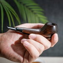 喫煙パイプ 木製 煙管 タバコ 喫煙具 キセル 光沢 艶 彫刻 木目 ストレート フィルター 耐久性 工芸品 メンズ ギフト プレゼント 趣味 コレクション ク...