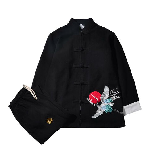 チャイナ風 立襟 スーツ チャイナ風 ジャケット 上着 パンツ セットアップ おしゃれ ファッション レトロ メンズ 刺繍 鶴 唐装 スーツ リネン チュニック 大きいサイズ ブラック チャイナ風 立襟 スーツ チャイナ風 ジャケット 上着 パンツ セットアップ おしゃれ ファッション レトロ メンズ 刺繍 鶴 唐装 スーツ リネン チュニック 大きいサイズ ブラック