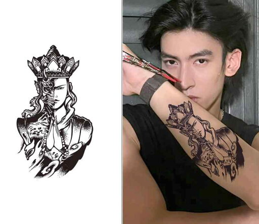 タトゥーシール ステッカー 男性向け 中国 仏 悪魔 鬼 ハーブ タトゥー ボディアート メンズ 腕 脚 ワンポイント 防水 長持ち リアル 落ちにくい フェイク 入れ墨 刺青 黒 ブラック ギャング ヤンチャ タトゥーシール ステッカー 男性向け 中国 仏 悪魔 鬼 ハーブ タトゥー ボディアート メンズ 腕 脚 ワンポイント 防水 長持ち リアル 落ちにくい フェイク 入れ墨 刺青 黒 ブラック ギャング ヤンチャ