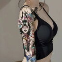 タトゥーシール ステッカー 女性向け カラフル カラー 魔女 芸者 桜 ボディアート タトゥー 腕 アーム メンズ レディース 花 防水 個性 般若 鬼 ギャル...