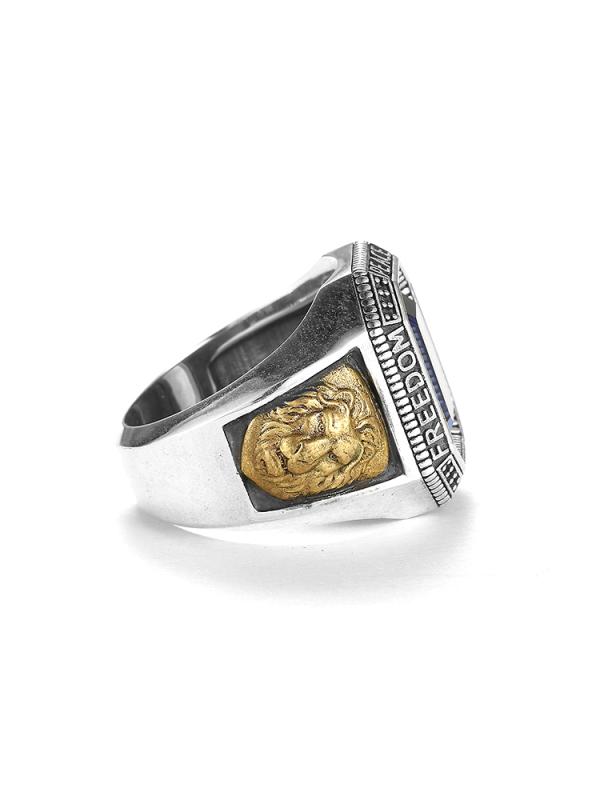 ライオン リング 指輪 アクセサリー ストリート キング ユニセックス アメリカン メンズ レトロ アニマルモチーフ ファッションアイテム メンズ レディース(4)