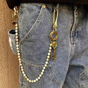 財布 ウォレット チェーン メンズ レディース チェーン ウエスト レトロ デニム パンツ アクセサリー ゴールド 個性 キー ファッション
