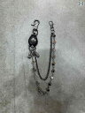 財布 ウォレット チェーン メンズ レディース チェーン レトロ ダブルレイヤー ダメージ 加工 ダイス さいころ パンツ ウエスト アクセサリー