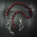 ウォレットチェーン アクセサリー 財布 パンツ チェーン アクリル レッド ビーズ アメリカン パンツ ヴィンテージ レトロ ジーンズ ヒップホップ カジュアル...
