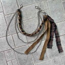 ウォレットチェーン アクセサリー 財布 パンツ チェーン ジーンズ ブラウン メンズ ウエスト レトロ 編み込み パンツ 装飾品 カジュアル エレガント スタイリッシュ