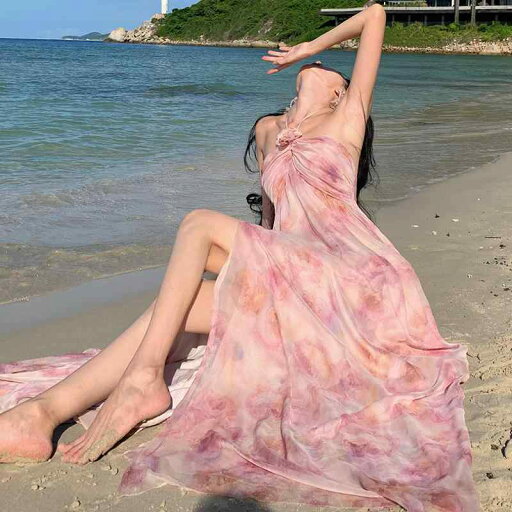 ワンピース レディース 花 チューブトップ ホルターネック プリント 女性 夏 高級感 海辺 休暇 スリット ロング スカート ビーチ フローラル ワンピース レディース 花 チューブトップ ホルターネック プリント 女性 夏 高級感 海辺 休暇 スリット ロング スカート ビーチ フローラル