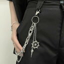 ウォレット チェーン ストラップ シルバー 多層 星 クロス ハート ウエストチェーン チャーム ヒップホップ ロック パンク ストリート 華やか クール おしゃれ カジュアル