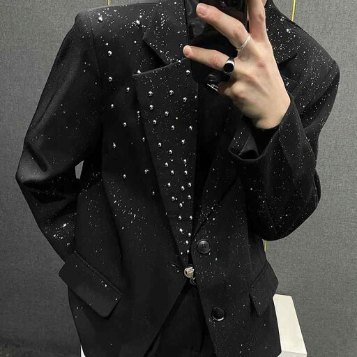 メンズ 男性用 ジャケット フォーマルジャケット スパンコール付き パーティージャケット インフルエンサー シングルブレスト おしゃれ トレンディ ファッショナブル メンズ 男性用 ジャケット フォーマルジャケット スパンコール付き パーティージャケット インフルエンサー シングルブレスト おしゃれ トレンディ ファッショナブル