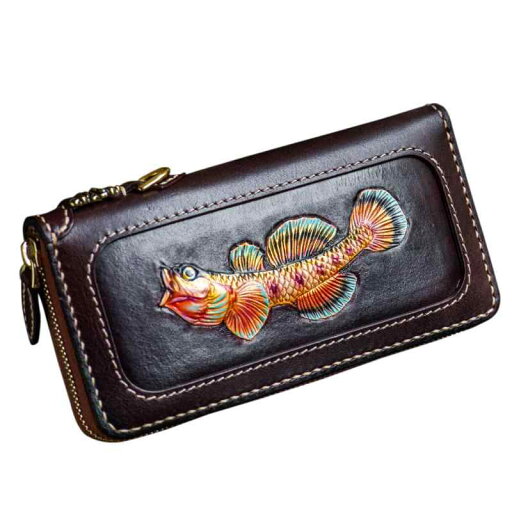 長財布 ウォレット カードケース おしゃれ ファッション フィッシュ レザーカービング 牛革 エンボス ロング ジッパー 魚 クラッチバッグ ユニセックス ギフト 長財布 ウォレット カードケース おしゃれ ファッション フィッシュ レザーカービング 牛革 エンボス ロング ジッパー 魚 クラッチバッグ ユニセックス ギフト