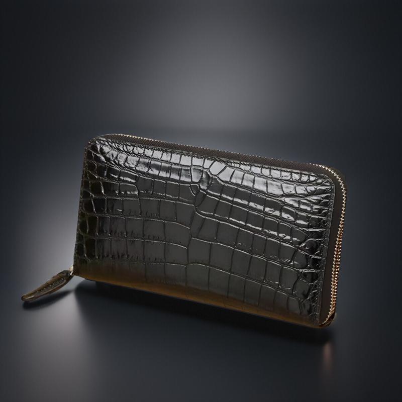 長財布 セカンドバッグ クロコダイル柄 鞄 おしゃれ ファッション 高級感 メンズ ジッパー スタイリッ..