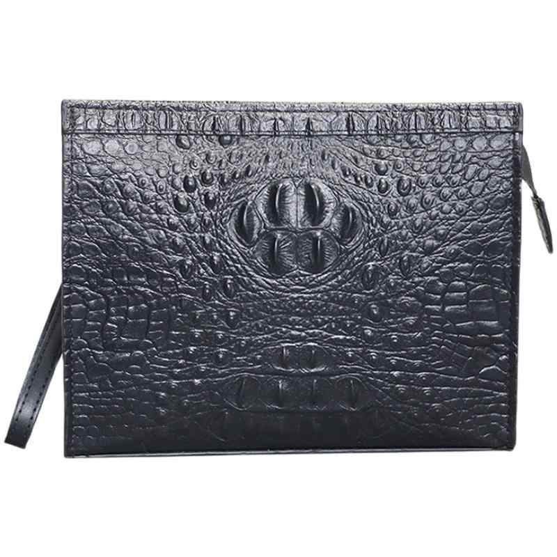 セカンドバッグ クロコダイル柄 鞄 おしゃれ ファッション メンズ ハンドバッグ 韓国 ソフトレザー ス..