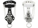 リストバンド ブレスレット スカル パンク ロック アクセサリー ダーク ゴシック サブカルチャー コスプレ 衣装 仮装 ドクロ ガイコツ 手袋 メンズ レディ...