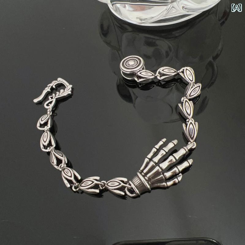 ブレスレット スカル イヤリング ピアス 重厚感 925 銀 シルバー アクセサリー ライト 高級 ドクロ ク..