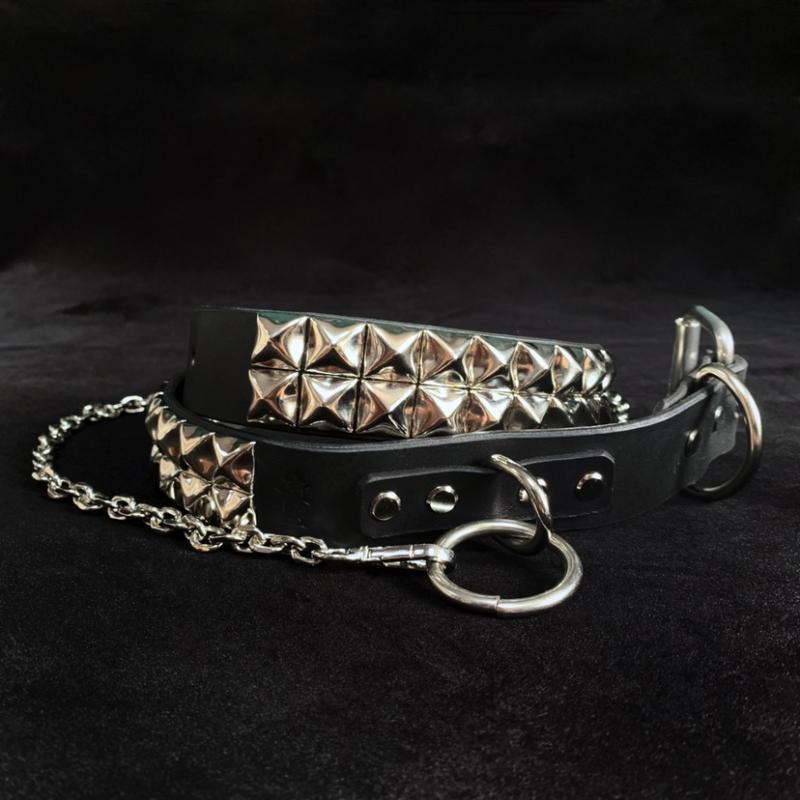 パンク ロック ベルト スクラップ ショップ レザー スタッズ パンツ チェーン ベルト ダークメタル ト..