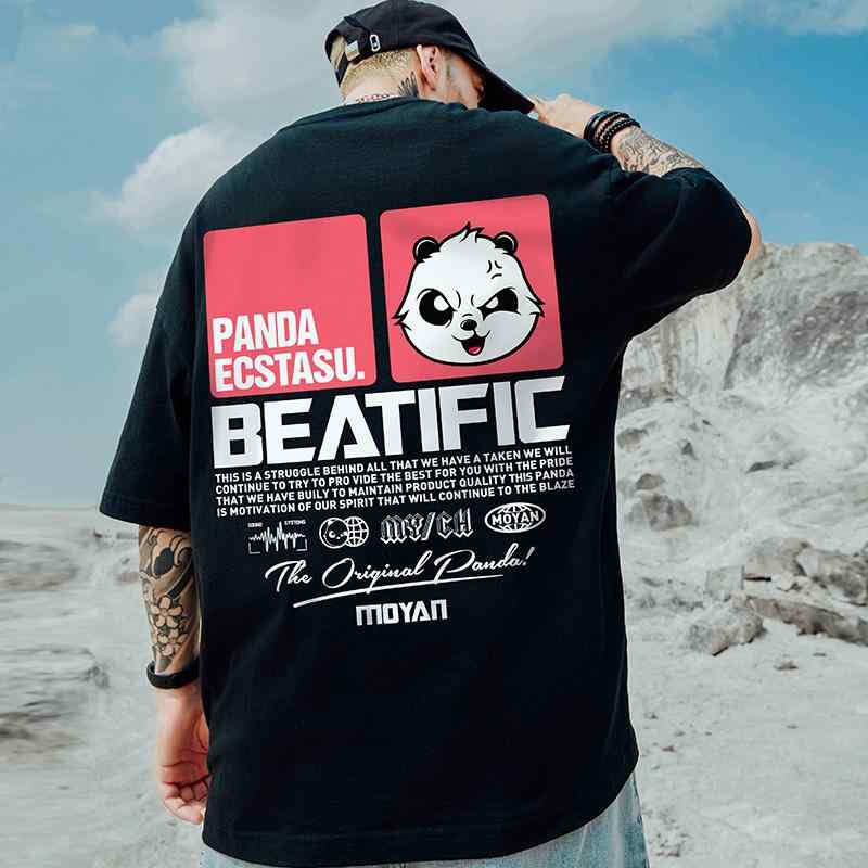 乐天商城 - Tシャツ オーバーサイズ メンズ 快適 ラウンドネック 大きめサイズ チャイナ風 ヒップホップ ユニーク ゆったり 半袖 ストリートファッション