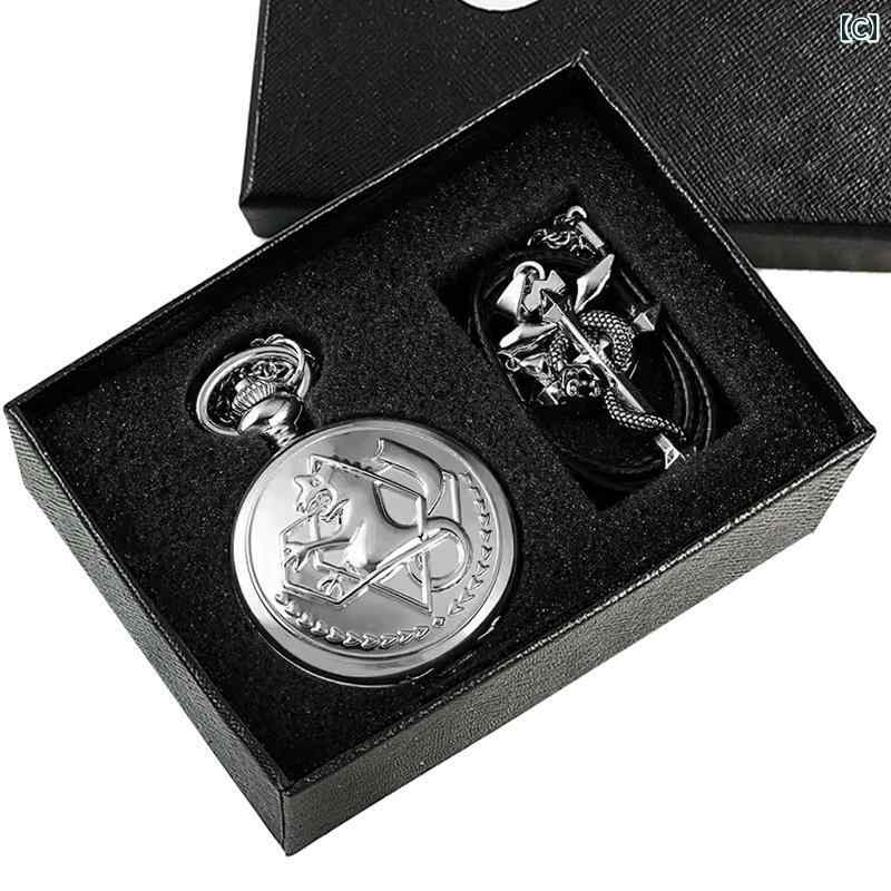 懐中時計 ローマ数字 黒 ブロンズ 彫刻 フリップカバー 24時間表示 生活防水 ペンダント ネックレス ギフト レトロ アンティーク モダン シック アクセサリー