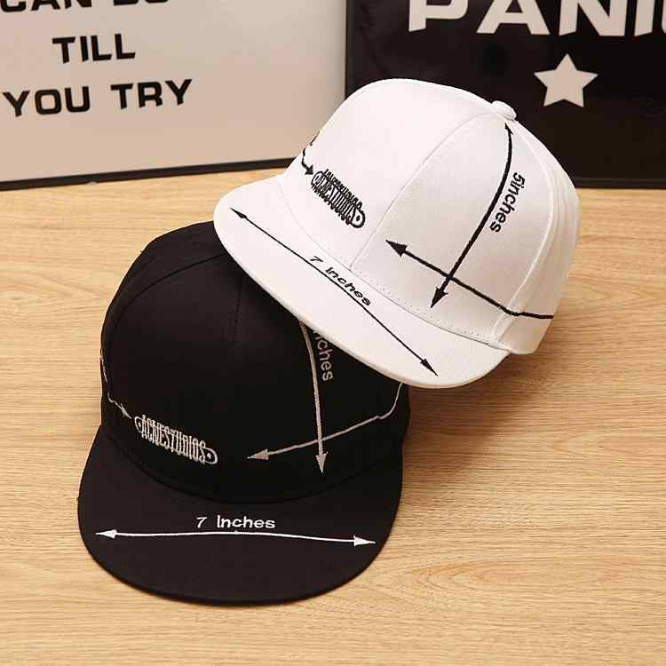 ベースボール キャップ 平つば ストリート ヒップホップ DJ ラッパー 韓国 文字 矢印 刺繍 野球帽 夏 B..
