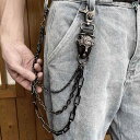 ウォレットチェーン パンツ ベルトチェーン 狼モチーフ 金属 ジーンズ アクセサリー パンク レディース メンズ バイク レトロ ウエスト ロック メタル
