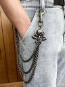 ウォレットチェーン パンツ ベルトチェーン メンズ レディース 個性的 スカル ゴースト ヘッド パンク ロック ヒップホップ アクセサリー レトロ デニム ウ...