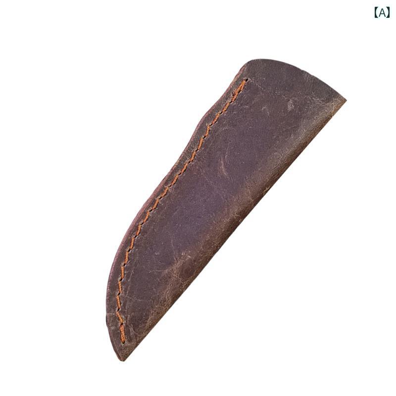 ナイフケース アウトドア サバイバル キャンプ 牛革 ショート ブラウン 鞘 保護 カバー レザー タクテ..