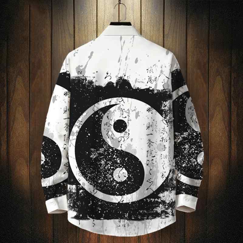 メンズ シャツ 羽織り チャイナ 中