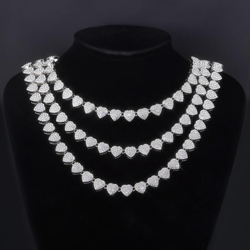 ラッパー ネックレス アメリカン ラップ ラインストーン ハート型 ストリートファッション メンズ レディース 重圧感 ブレスレット インスタ映え おしゃれ かわいい