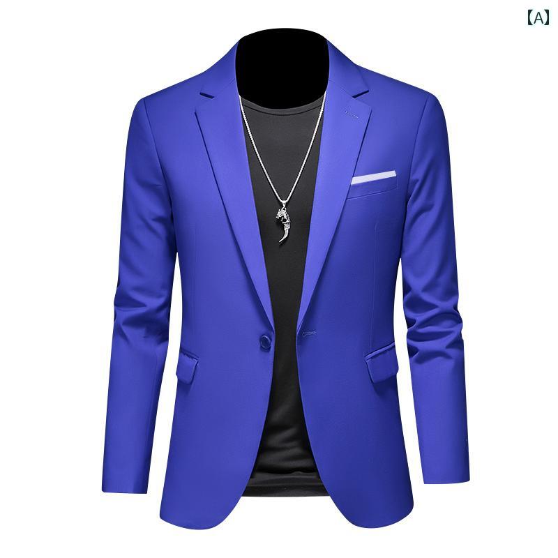 紳士服 カラー スーツ ジャケット カラバリ豊富 多色展開 春秋 メンズ ビジネス カジュアル ブレザー スリム 大きいサイズあり 上着 ステージ 衣装 ビタミンカラー 色鮮やか 大人