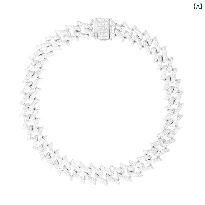 ネックレス ラッパー キューバチェーン ラインストーン 高級感 ストリートファッション おしゃれ アメリカン かっこいい ナイトクラブ ヒップホップ 個性的 メンズ