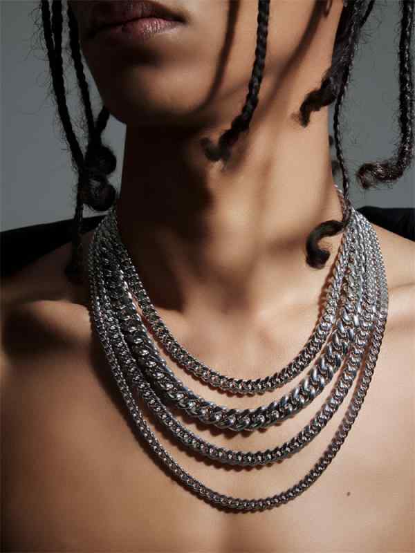 ネックレス ラッパー チタン鋼 シルバー 高級感 シンプル おしゃれ クラブ アメリカン ヒップホップ メンズ レディース 海 ストリートファッション