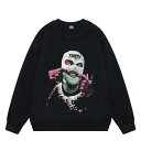 メンズ プリント Tシャツ 白 黒 2色展開 アメリカン スタイル 西海岸 ヒップホップ ヤンチャ ストリート 長袖 レディース カップル ペア トップス 秋冬...