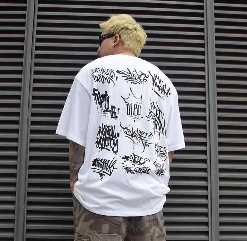 メンズ Tシャツ プリントシャツ グラフィック アート 白T アメリカン ストリート ヒップホップ ヤンチ..